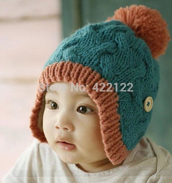 Winter Oor Beschermer Gebreide Mutsen Voor Jongen/Meisje/Kits Hoeden, zuigelingen Caps Beanine Chilldren-Dot Coltrui 5 Stks/partijen MC01