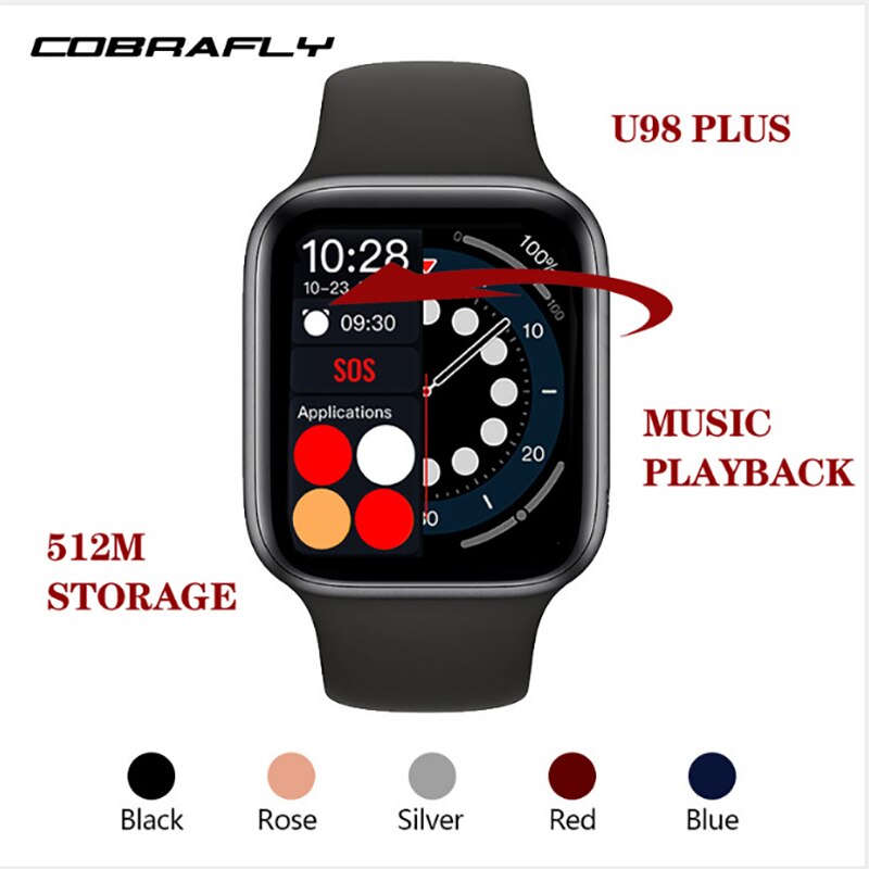 COBRAFLY U98 Plus Smartwatch Bluetooth Anruf Lokalen Musik Wiedergabe 512M speicher Uhren Fitness Tracker PK iwo 14