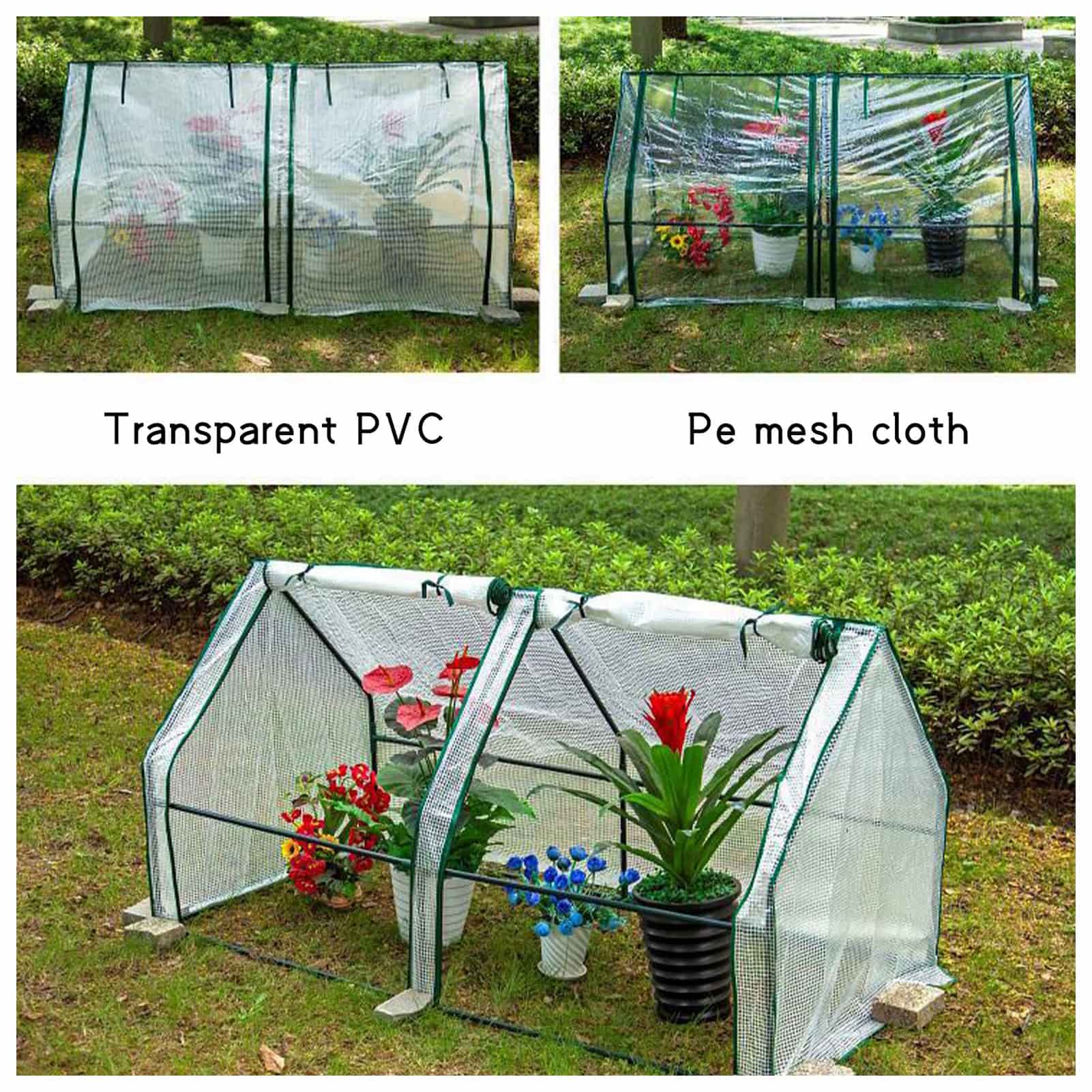 180x90x90 cm mini estufa capa com persianas de rolo porta planta crescimento tenda walk-in estufas para ao ar livre sem suporte