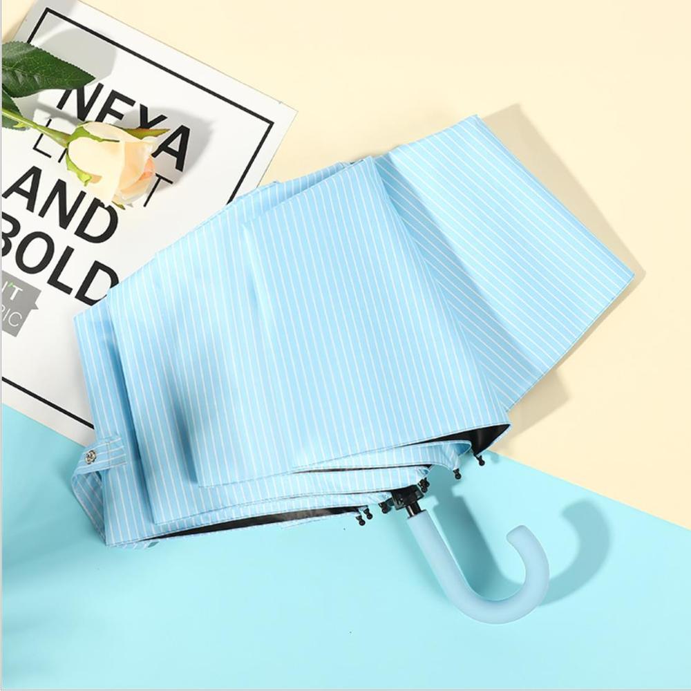 Top paraplu heren regen dames winddicht grote paraplu's buiten zonnig anti-zon 3 opvouwbare krijtstreep paraplu: Krijtstreepblauw