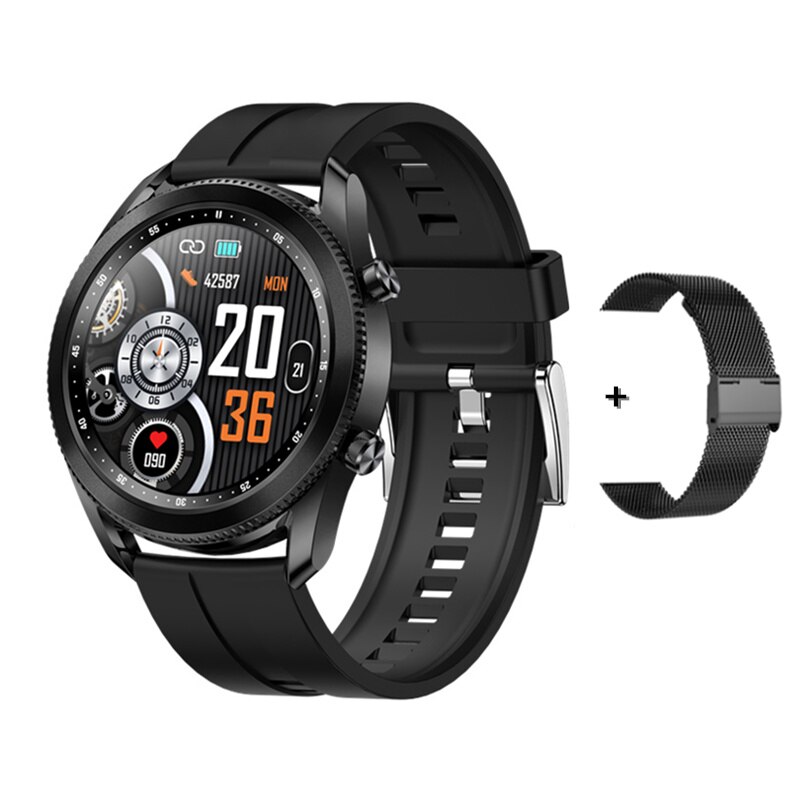 Inteligentny zegarek mężczyźni TK88 obrotowy ekran Bezel Bluetooth muzyka prognoza pogody ciśnienie krwi SPO2 Smartwatch dla androida iPhone: H