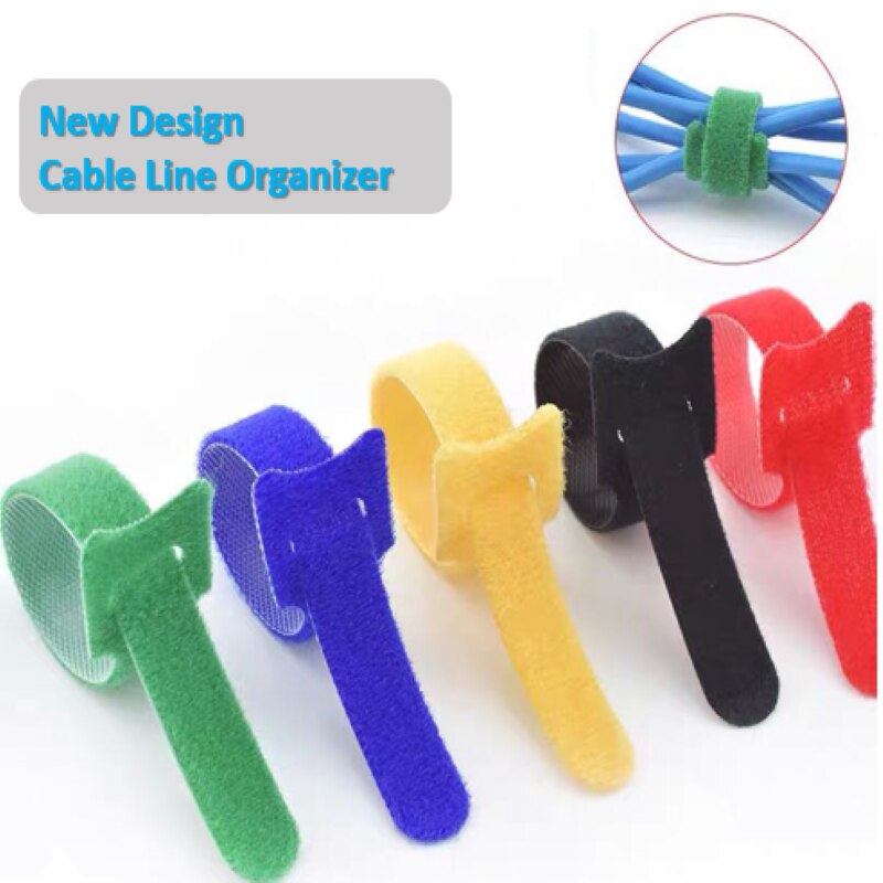 nylon Velcro Strisce Adesive Magia Ganci ciclo continuo Fascette clip di Filo di Linea di Finitura Velcro Cinghia Appiccicoso Nastro