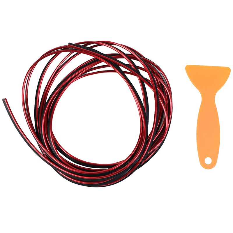 5M universel Auto Chrome voiture joint accessoires style intérieur extérieur décoration porte bande moulage garniture bord de tableau de bord: Rouge