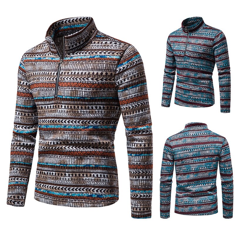Suéter de punto para hombre, chaqueta de manga larga, cárdigan de lana con suéter, informal, cuello levantado, celebridad, Invierno