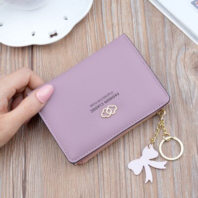 Ladies Wallet Short Zipper Student Korean Small Chrysanthemum Coin Purse Soft Leather Thin Wallet Women Long PU: 12