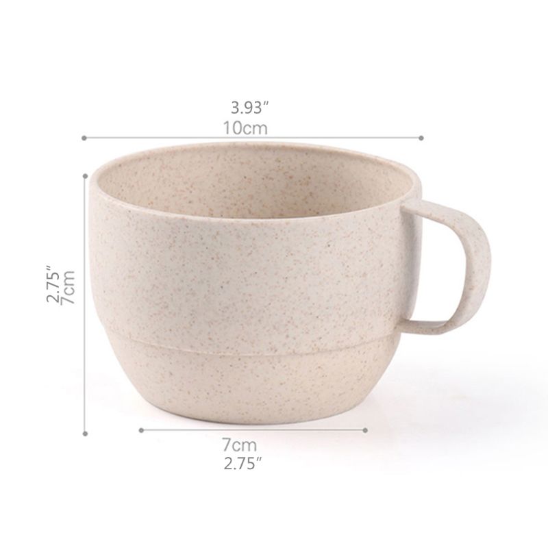 Natural Reusable Wheat Straw Multicolor Cups Kettle Set Unbreakable Lightweight J78C