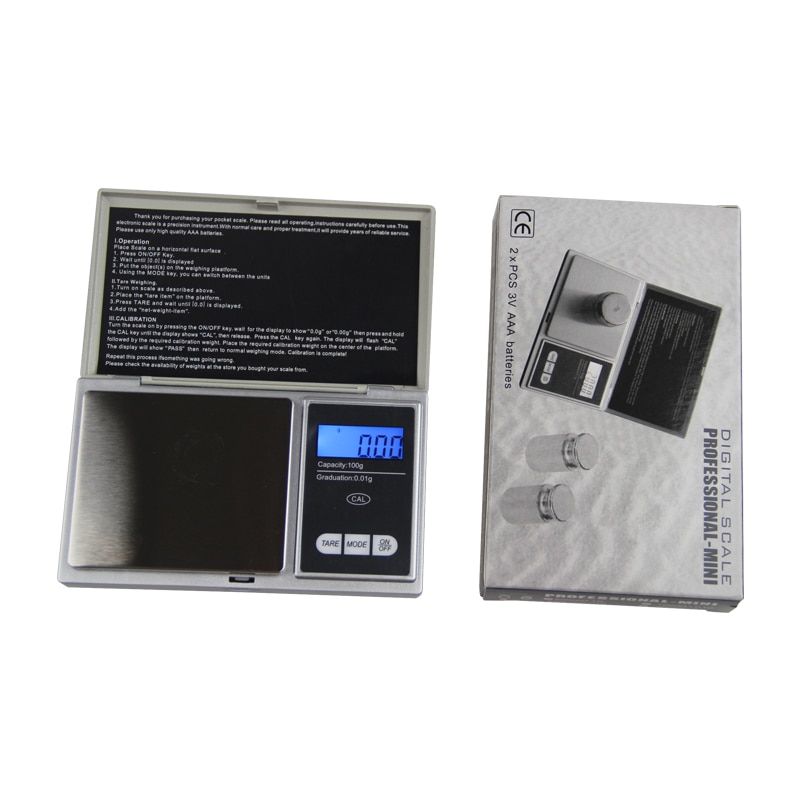 ACCT Mini balanza Digital de bolsillo 100g x 0,01g, joyería, balanza de laboratorio, máquina de pesaje electrónica de alta precisión, pantalla LCD