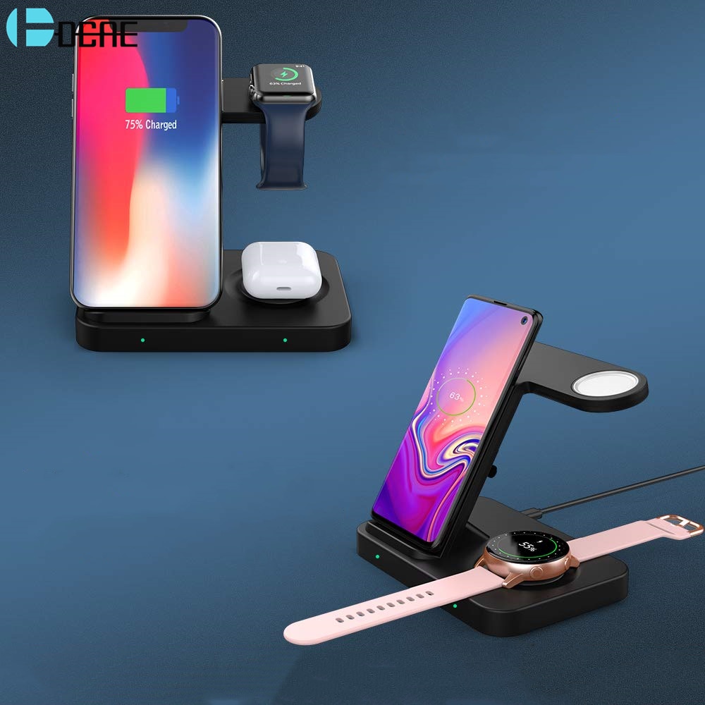 15W chargeur sans fil 5 en 1 Station de recharge rapide Dock pour iPhone 11 Apple iWatch Airpods Pro pour Samsung S20 Galaxy montre Gear