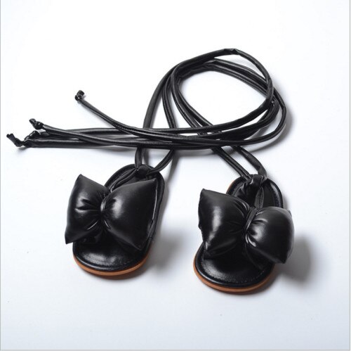 Pu sandaal met grote strik, zachte zool, zomerschoenen voor babymeisjes, schattige prinsessenschoenen, antislip, lange gladiatorschoen: C / 7-12 maanden