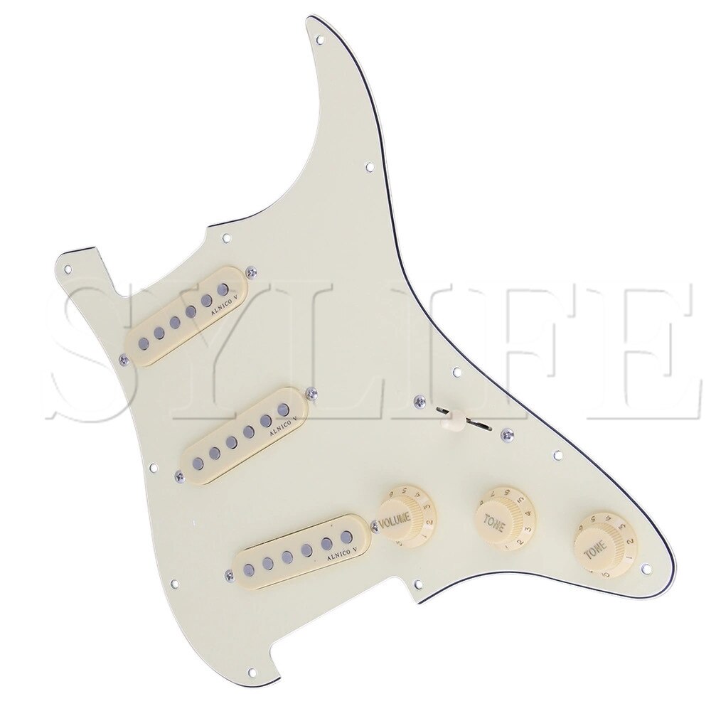 3-ply SSS PVC Pickguard with 3 ALNICO V Single Coil Pickups 5-Way Switch