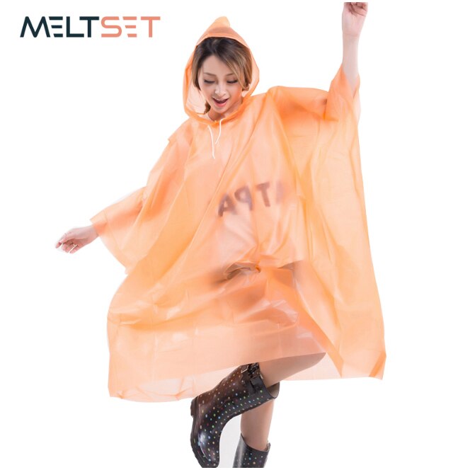 Poncho de lluvia para mujer, capa de lluvia para bicicleta, Poncho impermeable para acampar, con capucha, capa de lluvia transparente, ropa para la lluvia para motocicleta: orange