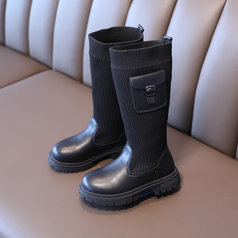 Stivali lunghi per bambini ragazze al ginocchio moda calzini per bambini stivali da neve 2020New autunno inverno principessa ragazze scarpe sportive Sneakers per bambini