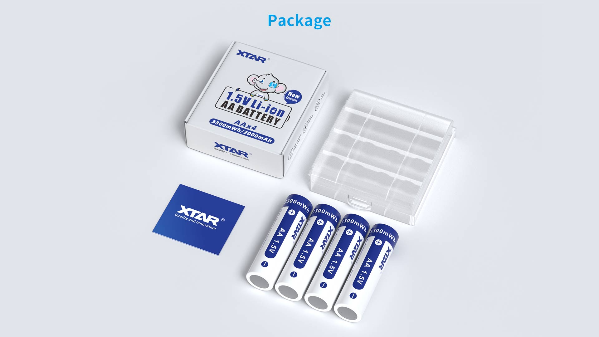 Xtar 4/8 pces aa bateria 1.5v 3300mwh bateria recarregável baterias de íon-lítio 1.5v 2a estável forte potência 2.3h carregamento rápido