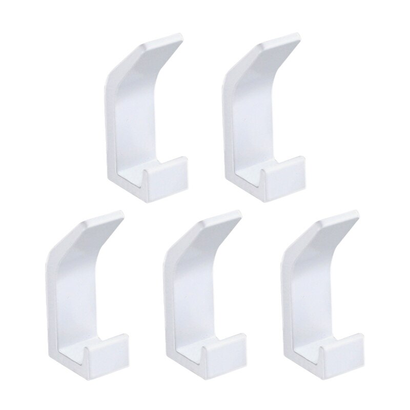 Crochet Double pour serviette, noir et blanc, pour vêtements de salle de bain, chambre à coucher, crochet pour manteau, accessoires de cuisine pour salon: 5pcs White