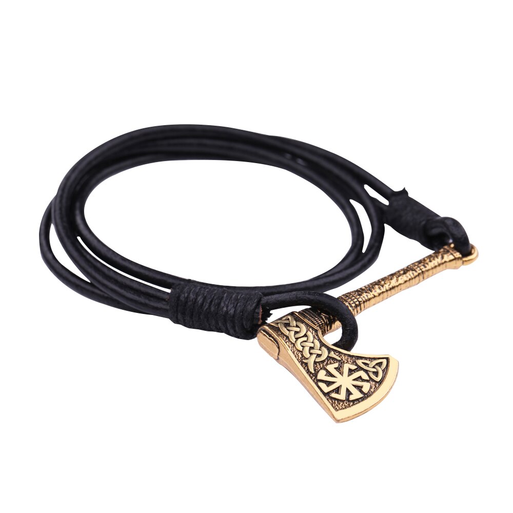 Dawapara Viking Axe Schmuck Slawischen Kolovrat Trinity Symbol Leder Armband Männer
