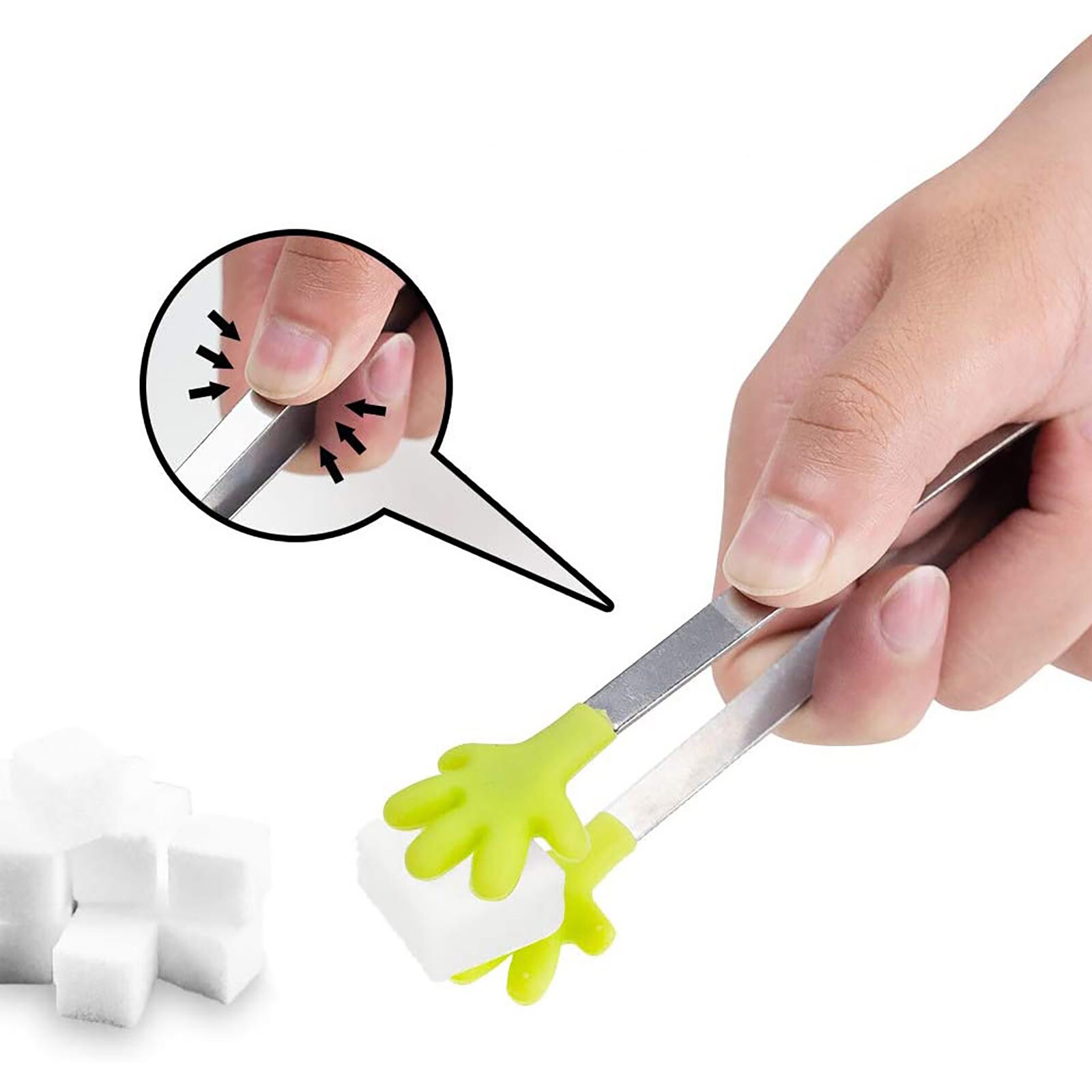 Stainless Steel Heat Resistant Kitchen Tong Ice Tong Small Non-slip Silicone Bread Tong Kitchen Tools Bbq Tools Accessories