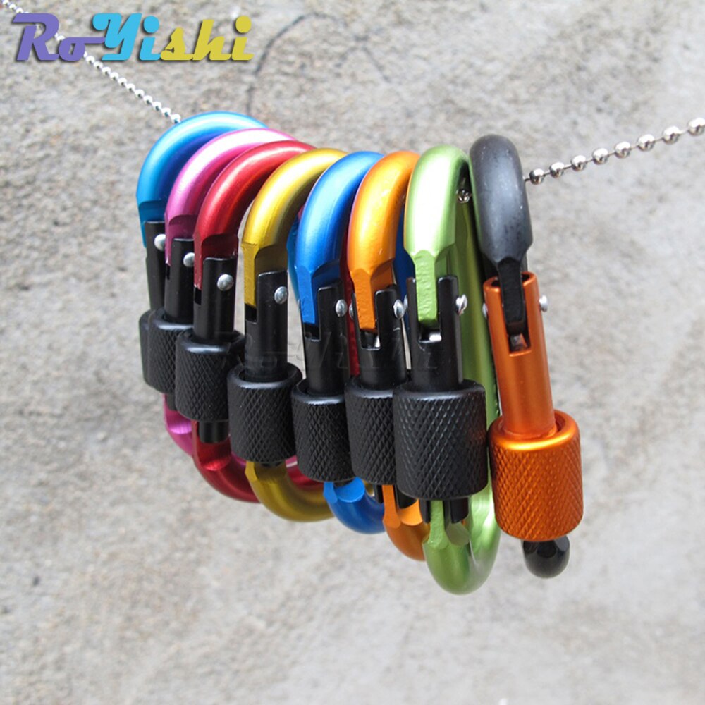 1 stuk aluminium karabijnhaak d-ring sleutelhanger clip karabijnhaak karabijnhaak camping sleutelhanger 8 kleuren