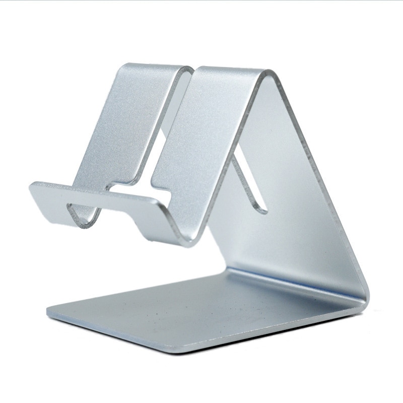 Mobile di alluminio Sostegni Telefono Pigro Espositori E Alzate Da Tavolo Desk Mount Supporto Del Basamento Per iPad Air 2 3 4 Tablet PC Del Telefono Mobile TXTB1: silver