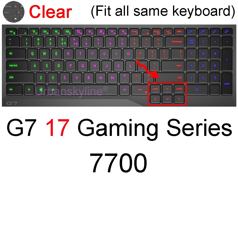 G3 Keyboard Cover for Dell G7 G15 Gaming G5 SE Pro 15 17 5587 7500 7588 7590 7700 7790 Laptop Protector Skin Case Silicone 15.6: Clear G7 17