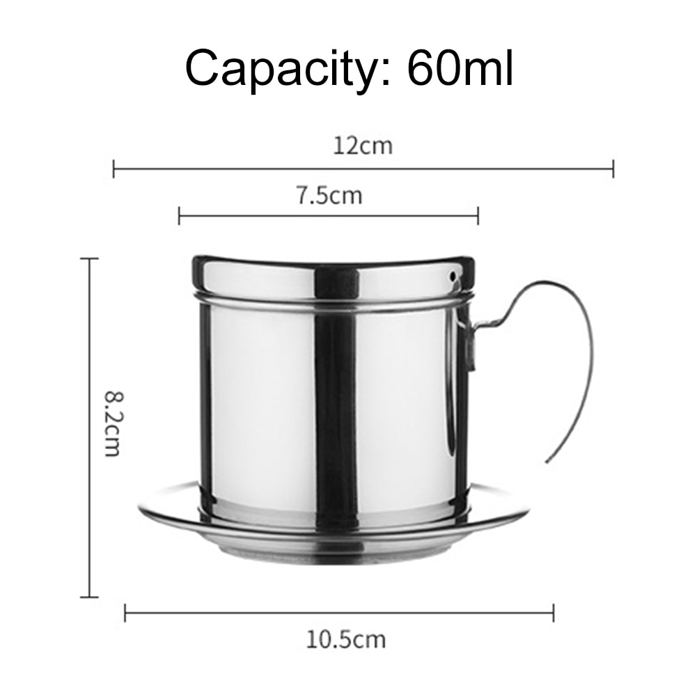 Stainless Steel Vietnamese Coffee Filter Cup Drip Maker Infuser Pot with Handle