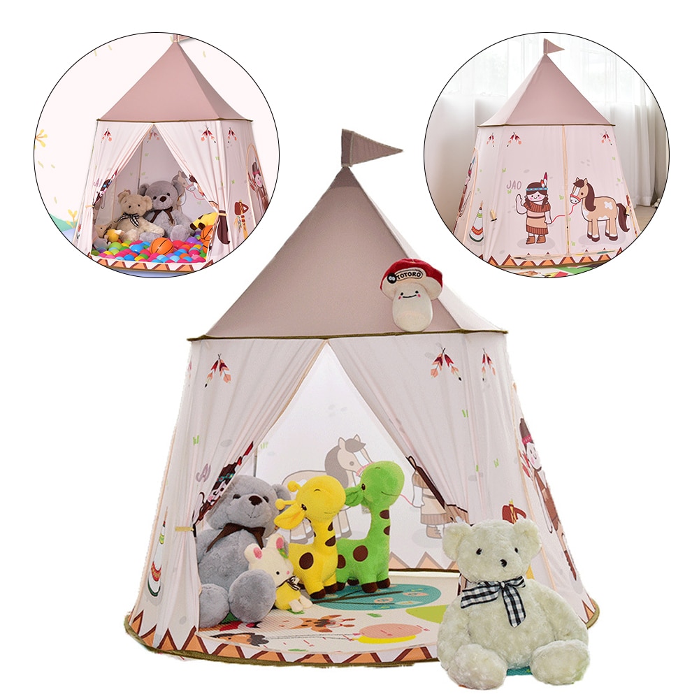 Prinses Kasteel Cartoon Tenten Draagbare Kinderkamer Outdoor Tuin Spelen Teepee Tipi Tent Lodge Kinderen Ballen Zwembad Playhouse