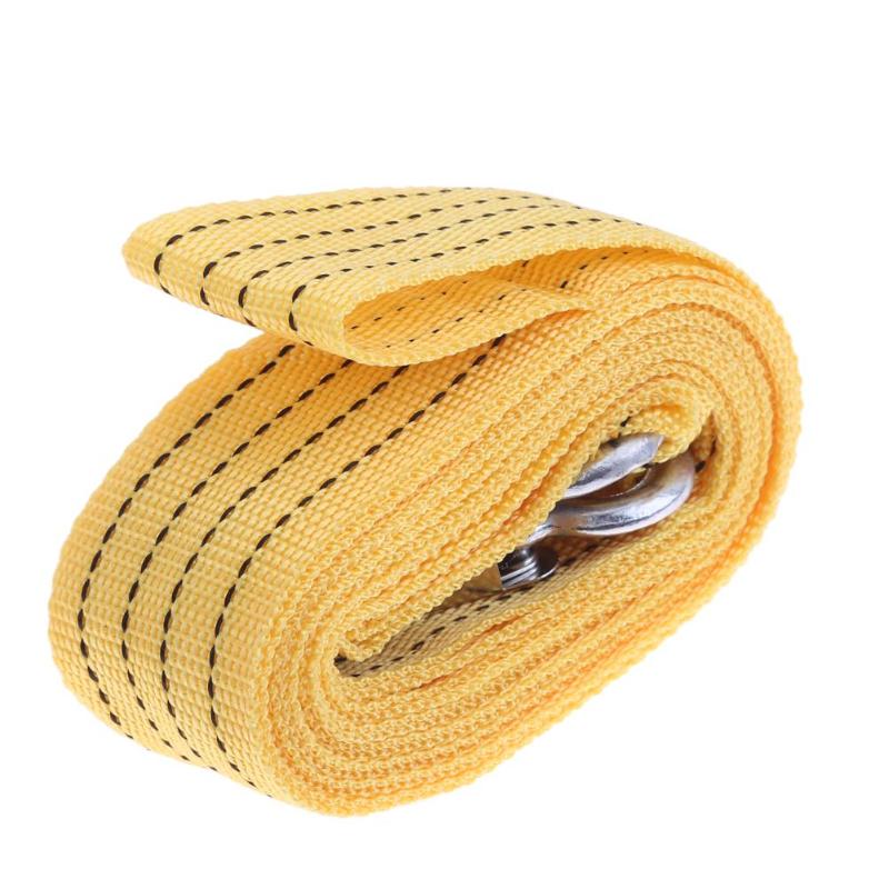 3Ton 4m Car Towing Rope Tow Cable Strap Towing Pull Rope with Hooks for Heavy Duty Car Emergency