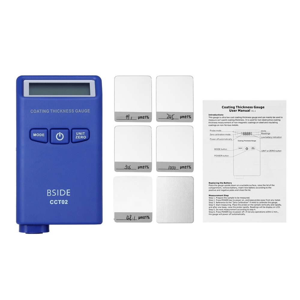 Medidor de espesor de pintura de Mini Medidor De Espesor Digital medidor de espesor LCD para medir el grosor de capa de pintura del coche