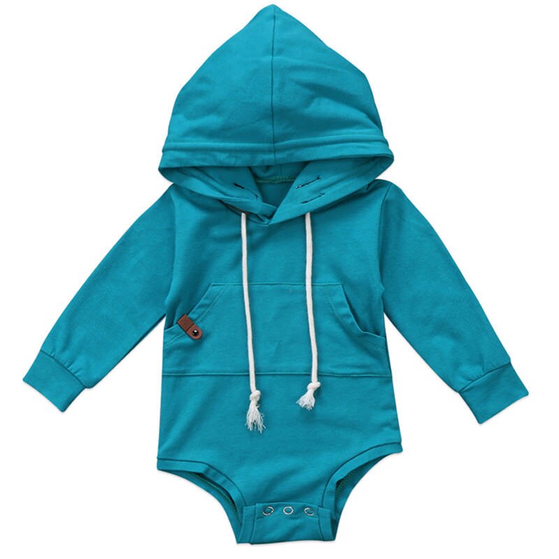 2017 marca nuovo bambino infantile Del bambino Delle Ragazze Dei Ragazzi Vestiti vestito con Cappuccio superiore A Manica Lunga Tuta Tuta Regali di Natale Vestiti Casuali: Blu / 18m