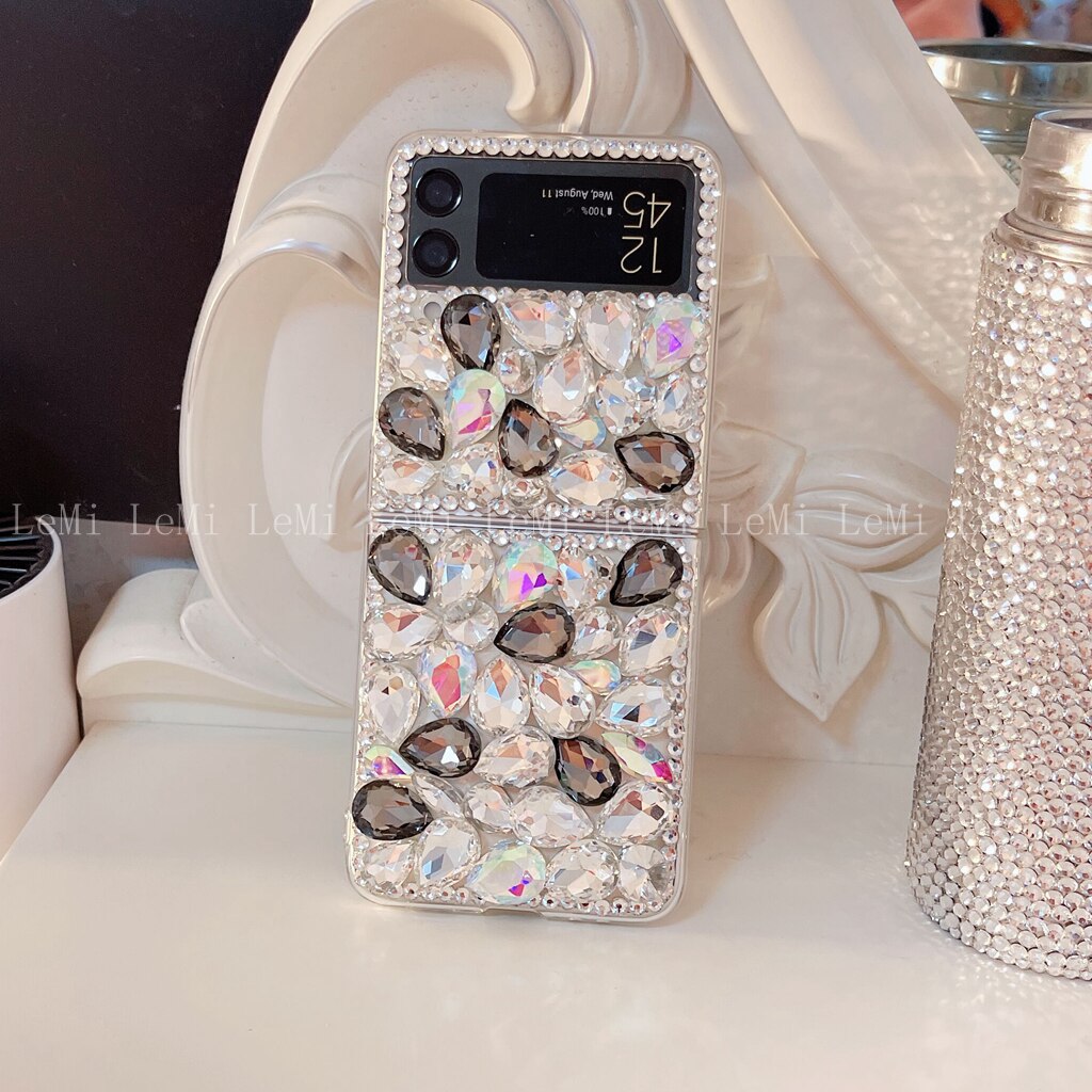 Custodia per telefono con strass per Samsung Galaxy Z Flip 3 Diamond Z Flip Clear Cover: Galaxy Z Flip 3 / 6