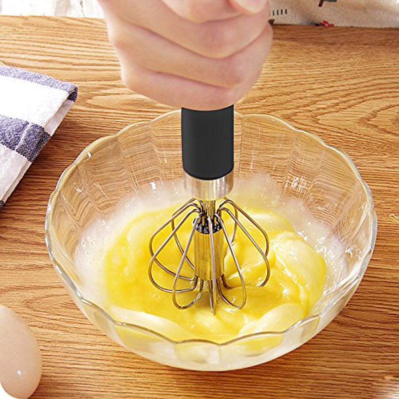Stainless Steel Semi-Automatic Whisk Mixer Balloon Egg Milk Beater Cooking Tool Hand Rotating Semi-Automatic Mixer Gadget #10