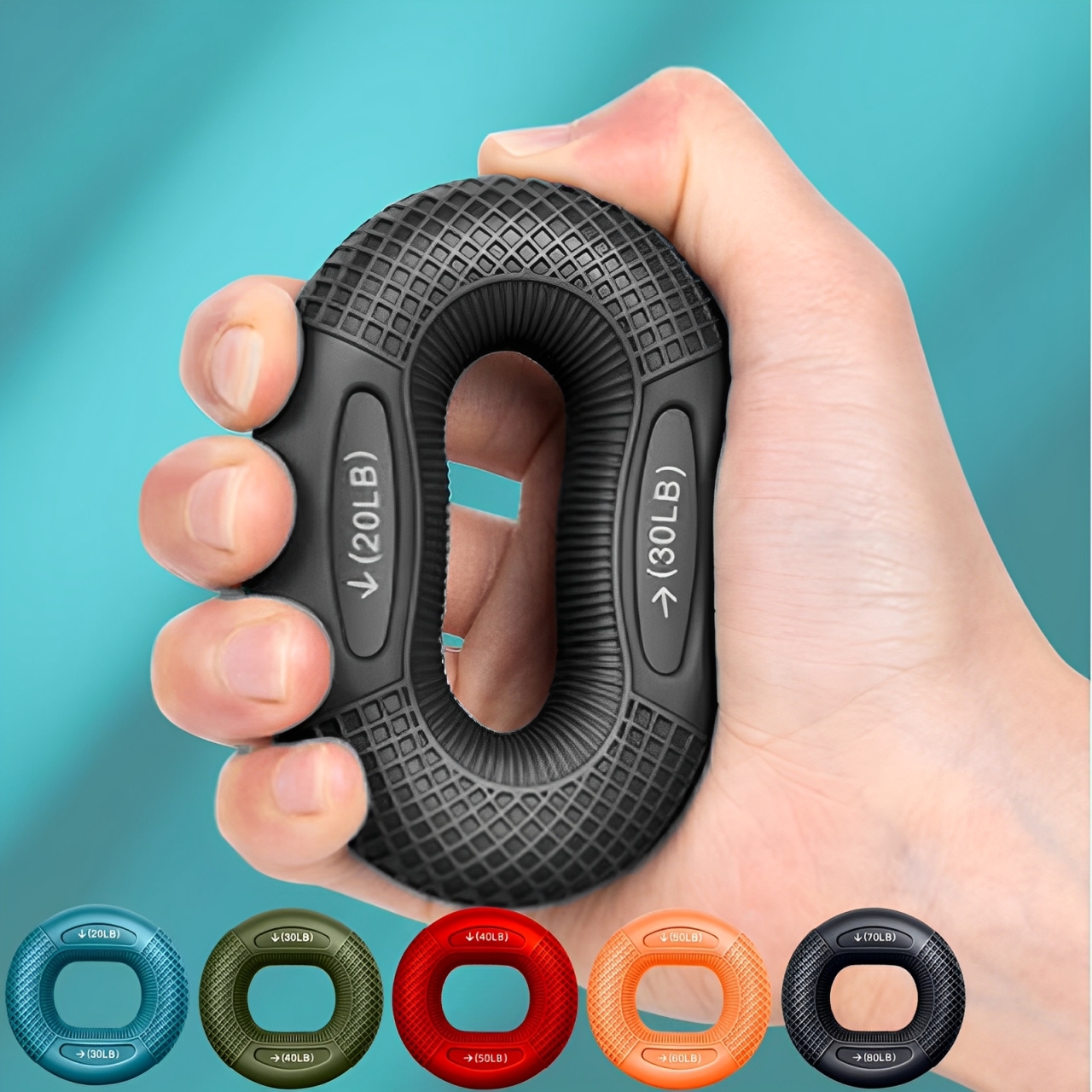 Silikonowy pierścień robić treningu siłowego Trener wzmacniający mięśnie dłoni Palec Nadgarstek Przenośny pierścień treningowy Sprzęt zdatność 1 szt.