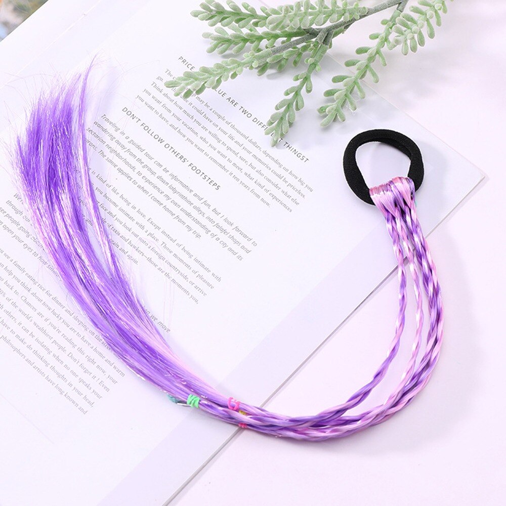 1PCS Girls Elastic Hair Band Rubber Band Hair Accessories Wig Ponytail Headband Kids Twist Braid Rope Headdress Hair Braider