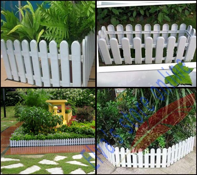 17cm x 21cm Plastic Fences White Railing Fences European Country style Insert Ground For Garden Courtyard Decor Easily Assembled