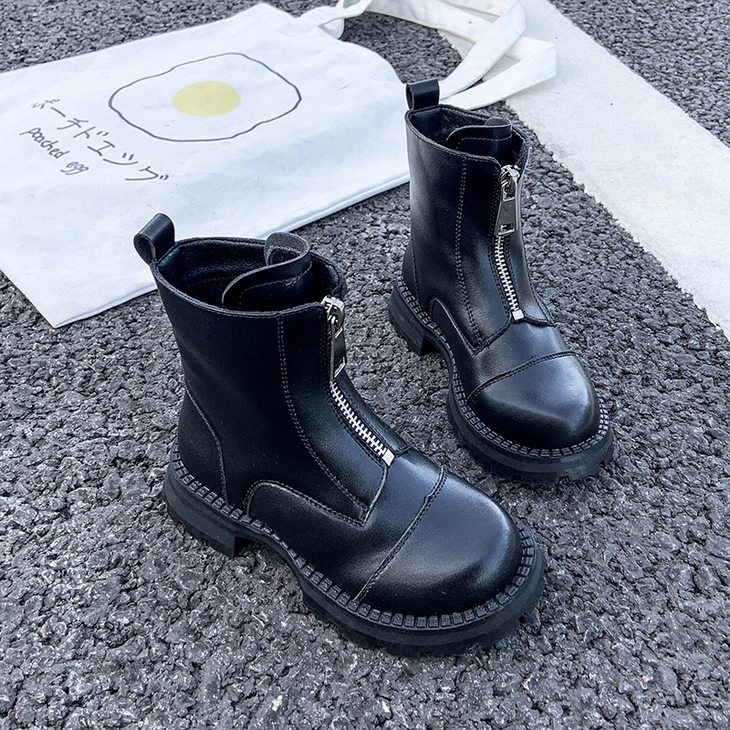 Zipper Children Boots Autumn Trend Martin Boots Girls Shoes Thick-soled Kids Boots Boys High-top Boots