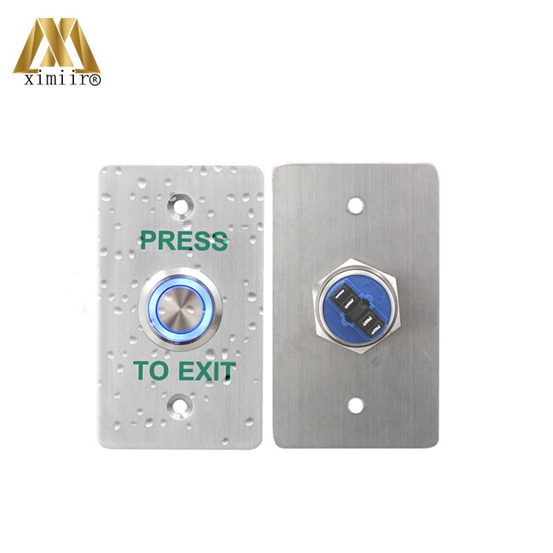 Stainless Steel IP68 Waterproof Door Release Button Access Control Push Button Access Control Exit Button Exit Switch Led Light