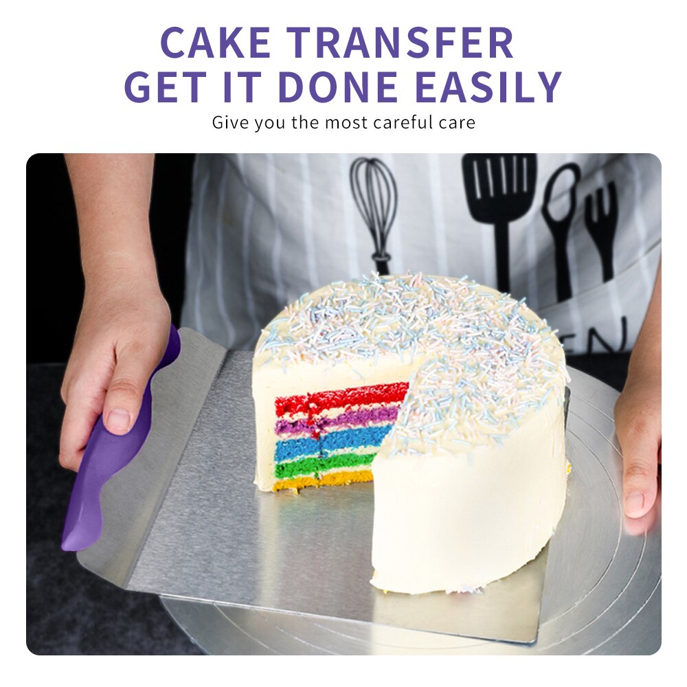 Stainless Steel Cake Tray Moving Plate Transfer Bread Pizza Blade Shovel Bakeware Pastry Scraper Baking Tools Pizza Transfer
