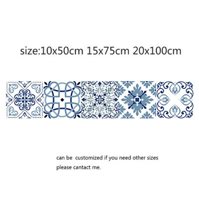 Fliser i middelhavsstil dårlig stue vanntette pvc veggklistremerker kjøkken veggklistremerker: 2 / 15 x 75cm