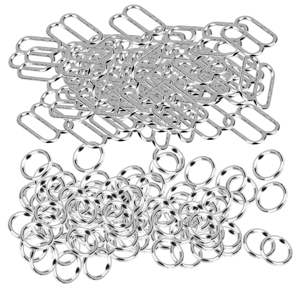Lingerie Rings Sliders - 200 Pieces Bra Strap Adjuster Hooks Fasteners Clip -