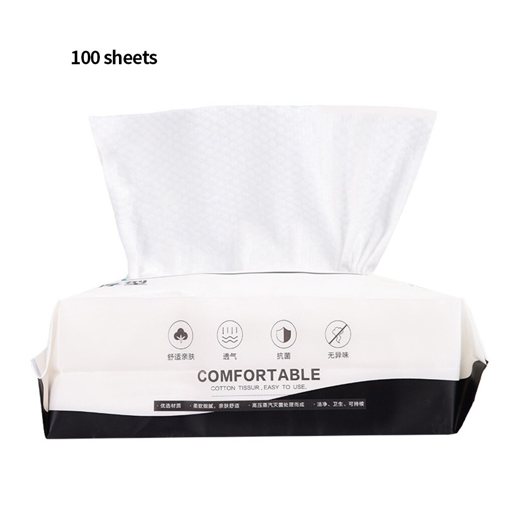 Serviette nettoyante pour le visage jetable serviette en papier multi-plis tissu de lavage pour soins du visage Non tissé 50/100 feuilles: 100 sheets