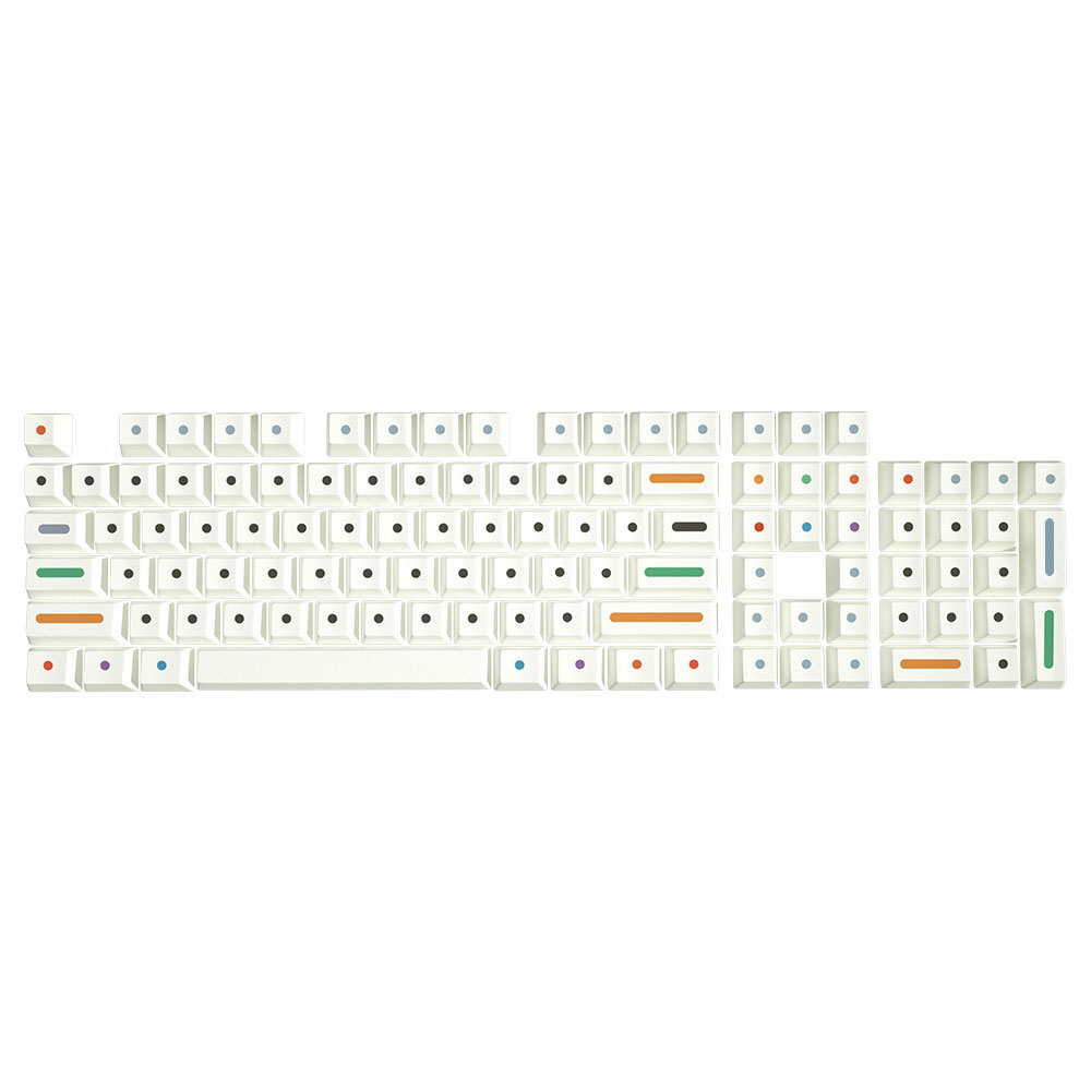 104 Keys/set White Colour Dots Keycaps OEM Profile PBT Key Caps For Gaming Mechanical Keyboard Switch Dye Sublimation Key Cap: Default Title