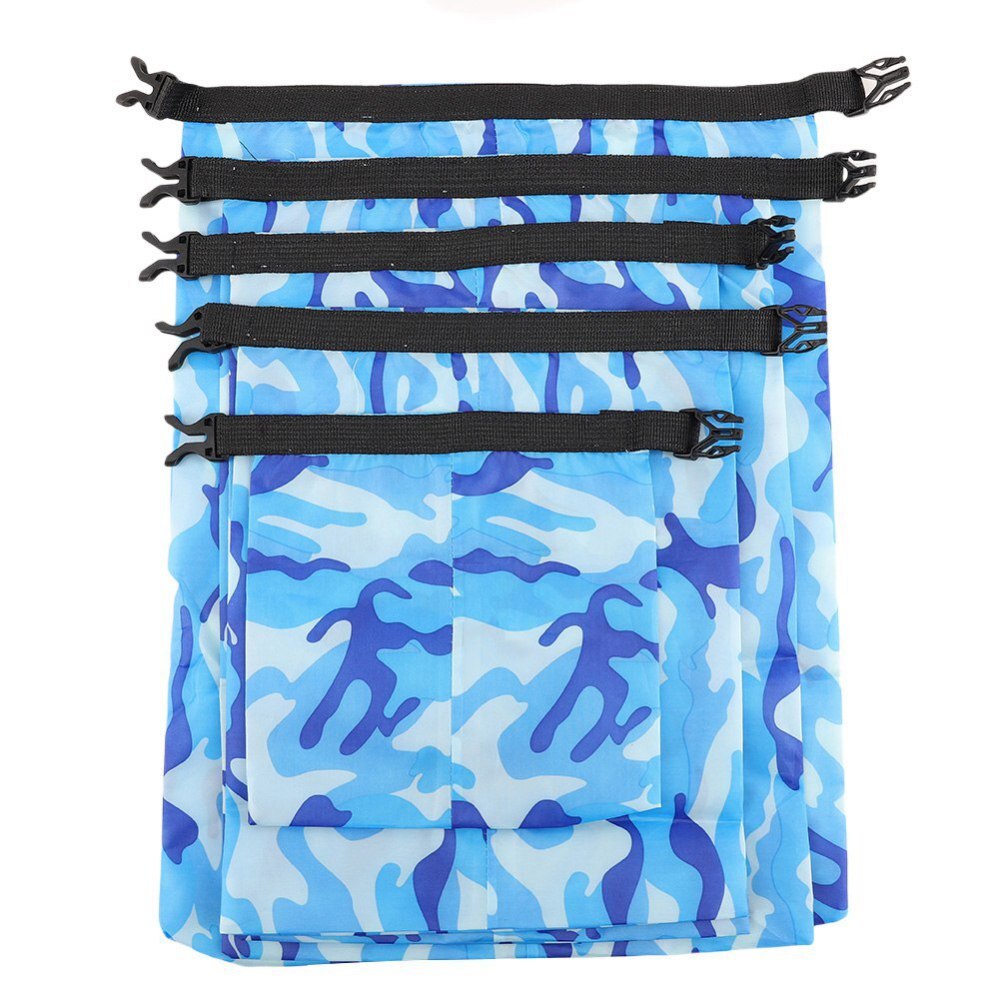 5 Stks/set Waterdichte Zwemmen Tas Dry Sack Camouflage Kleuren Vissen Varen Kajakken Opslag Drifting Rafting Bag