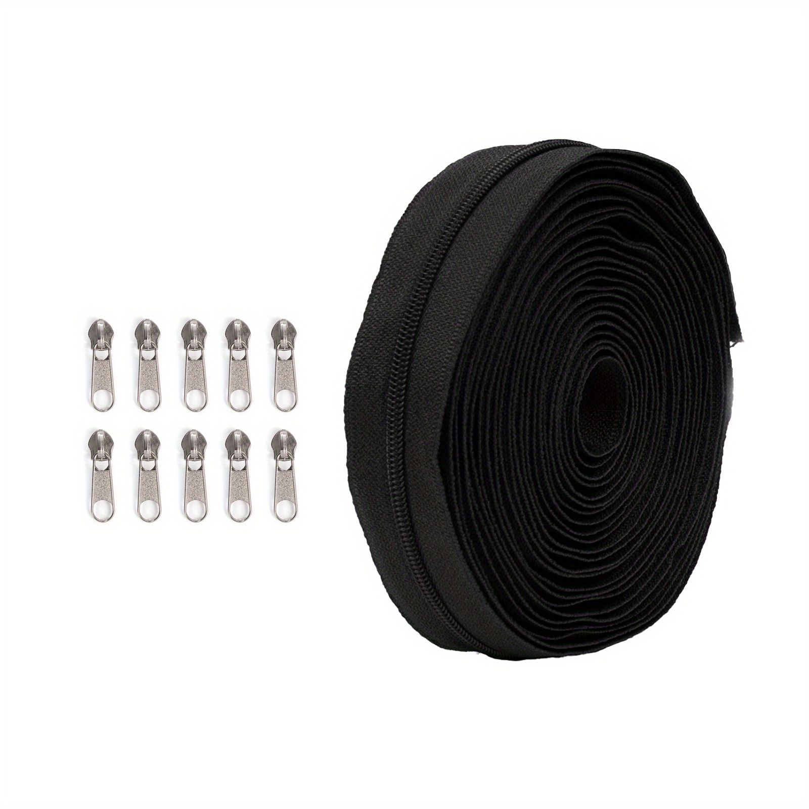 1set.3 # gekleurde ritssluiting, twintig kleuren om uit te kiezen, doe-het-zelf-vervangingsrits voor thuis naaien: Black