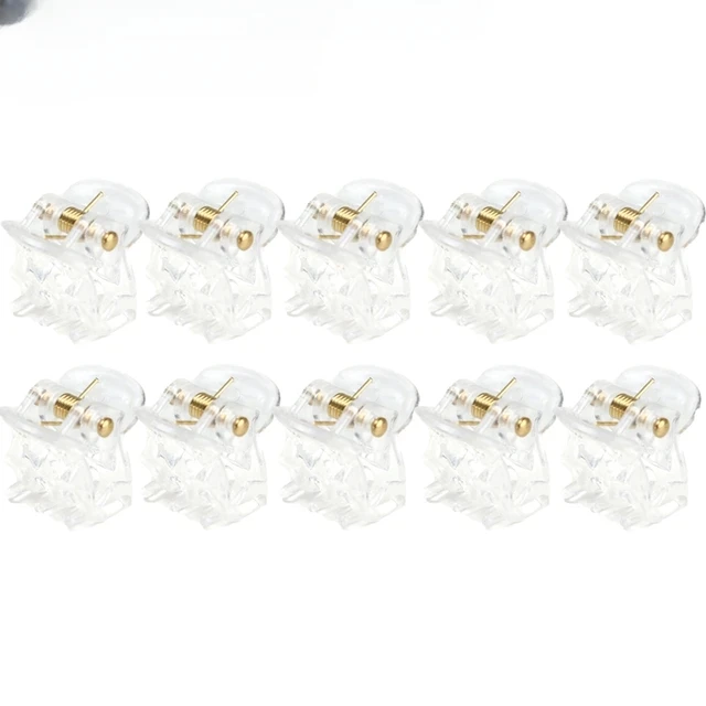 10-50pcs/pack Mini Hair Claw Clips for Women Girls Accessories Black Brown Transparent Plastic Mini Claws Hair Pins Clamp: XS（old） / Lavender