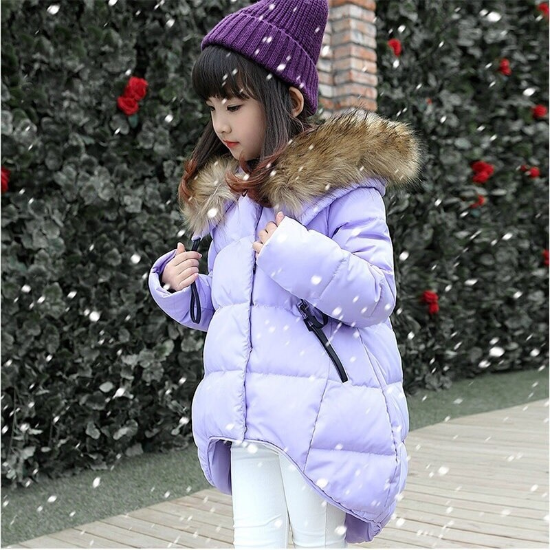Kinderen winter herfst kleding parka met bontkraag mode bovenkleding kinderen meisjes elegante kleding 4 5 6 7 8 9 10 11 12 jaar