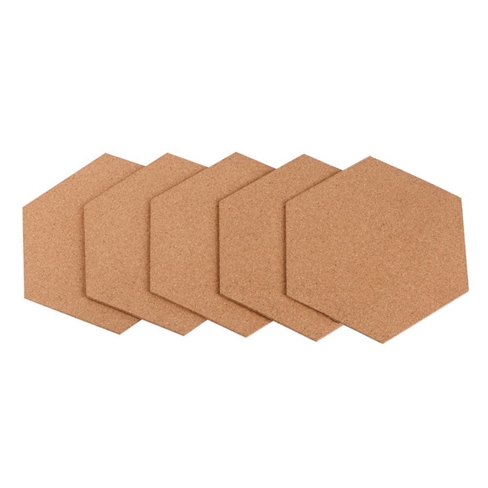 5 pcs Board Kurk Tegels Zachte Rubber Board Zeshoekige Zachte Board Kurk Prikbord