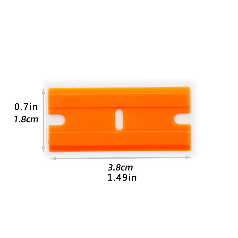 100pcs Double Rimmed Plastic Razor Blade Window Glass Clean Scraper Blade Phone Screen Squeegee Blade