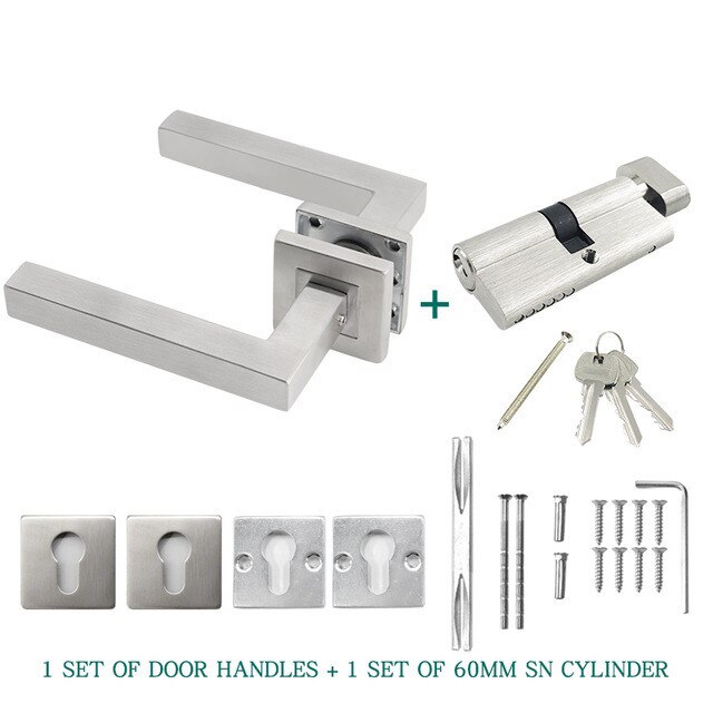 stainless steel 304 lever door handle,interior door lever handles,square tube entry lever handle: Ivory