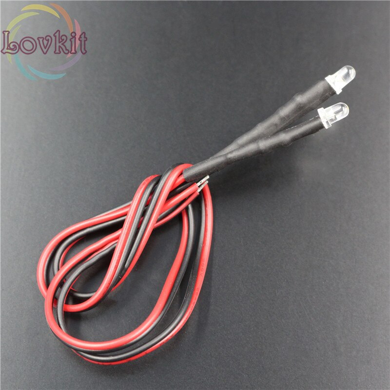 50 stks Fabriek Prijs Pre-Wired Weerstand 3 MM Ronde Top Rood 12 V DC 20 CM LED DIY Voor auto Lamp Emitting Diode