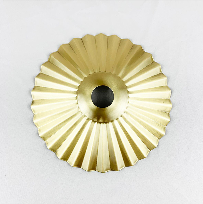 Messing geplooide lampenkap Retro industriële hanglamp Middeleeuwse bureaulamp Vloerlamp DIY verlichtingsaccessoires e27 schaduw: Beige