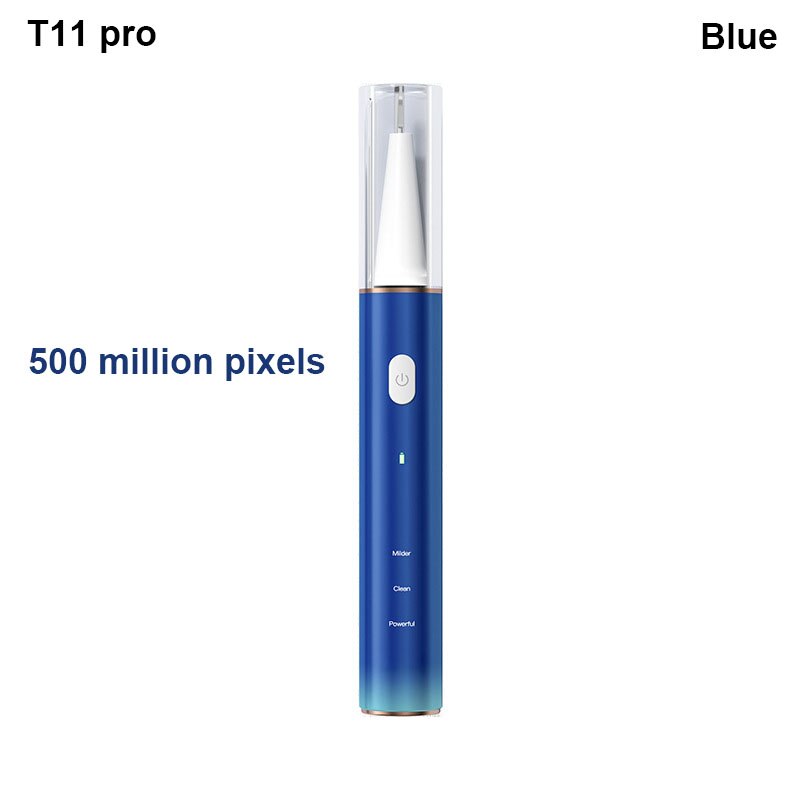 SUNUO Visual Electric Ultrasonic Teeth Cleaner 200W Endoscope Tooth Dental Scaler Rechargeable Tartar Calculus Plaque Remover: T11 pro blue